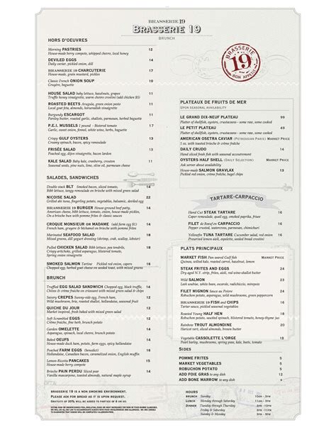 brasserie 19 photos|brasserie 19 menu.